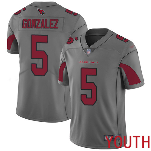 Arizona Cardinals Limited Silver Youth Zane Gonzalez Jersey NFL Football #5 Inverted Legend->youth nfl jersey->Youth Jersey